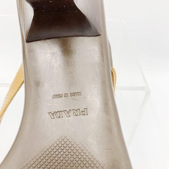Prada Tan Leather Sandal with 80mm Heel - Picture 8 of 8